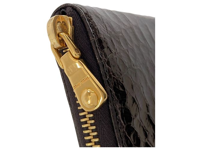 Cartera larga de cuero con relieve Miu Miu Negro - vista 18