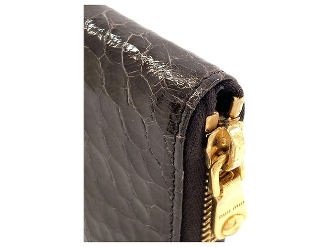 Cartera larga de cuero con relieve Miu Miu Negro - vista 22