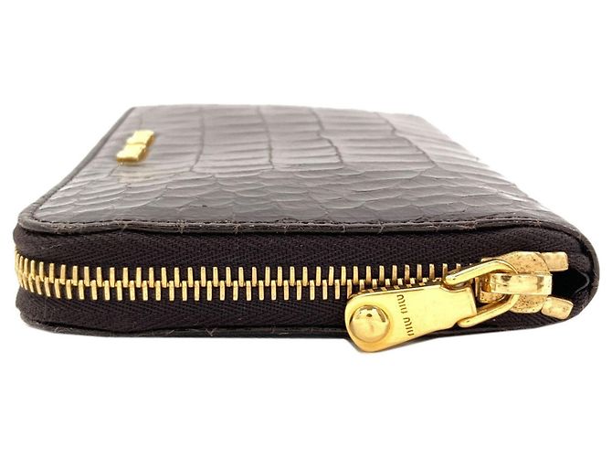 Cartera larga de cuero con relieve Miu Miu Negro - vista 3