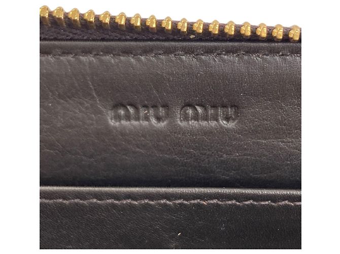 Cartera larga de cuero con relieve Miu Miu Negro - vista 6