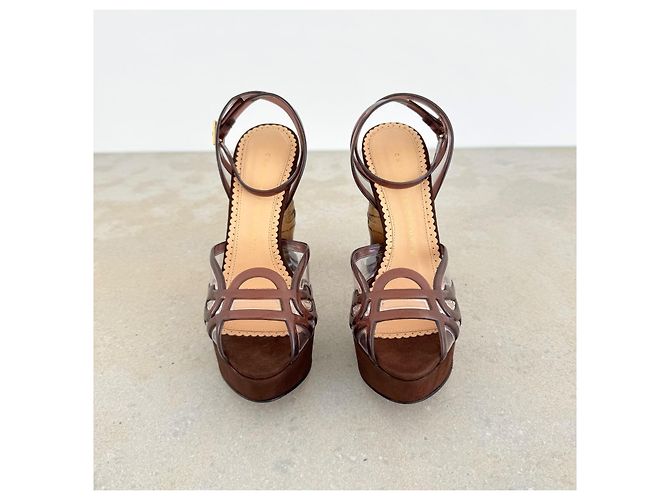 Sandali con plateau Charlotte Olympia Coca Cola Bottle Marrone - vista 3