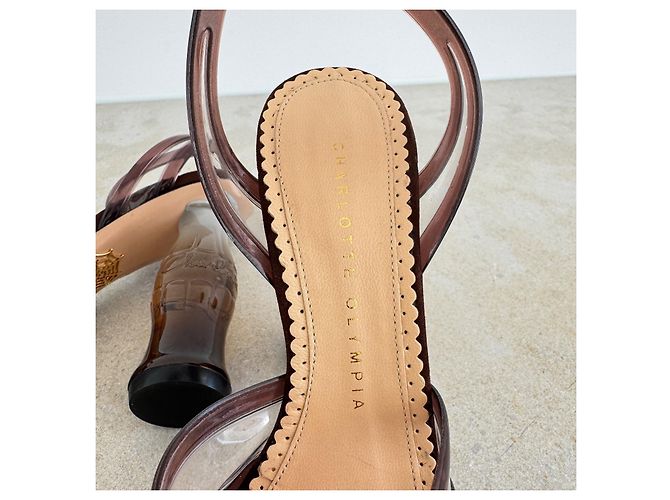 Sandali con plateau Charlotte Olympia Coca Cola Bottle Marrone - vista 6