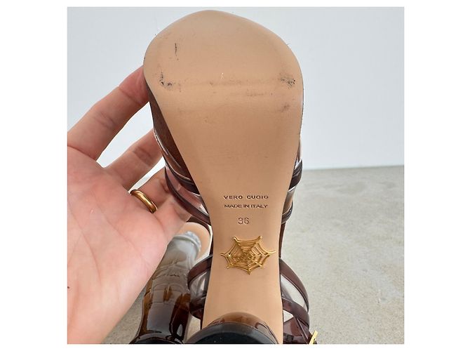 Sandali con plateau Charlotte Olympia Coca Cola Bottle Marrone - vista 7