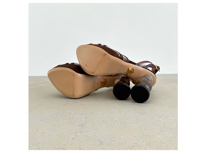 Sandali con plateau Charlotte Olympia Coca Cola Bottle Marrone - vista 8