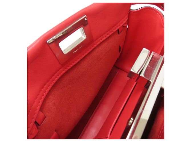 Borsa 2-Way Fendi Peekaboo Mini Rosso - vista 5
