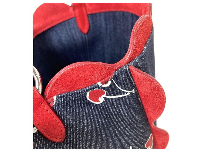 Borsa a tracolla 2-way Miu Miu con stampa di ciliegie Rosso Blu - vista 11