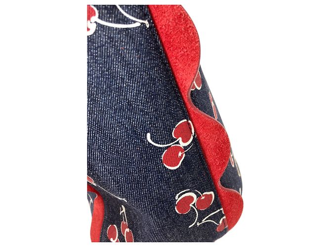 Borsa a tracolla 2-way Miu Miu con stampa di ciliegie Rosso Blu - vista 12