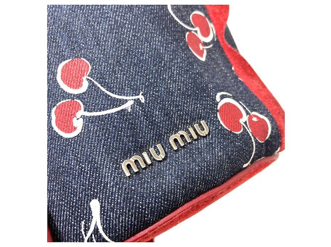 Borsa a tracolla 2-way Miu Miu con stampa di ciliegie Rosso Blu - vista 13