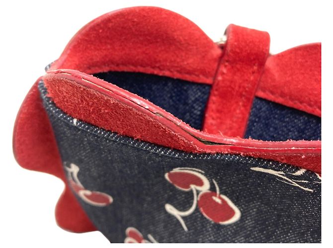 Borsa a tracolla 2-way Miu Miu con stampa di ciliegie Rosso Blu - vista 15