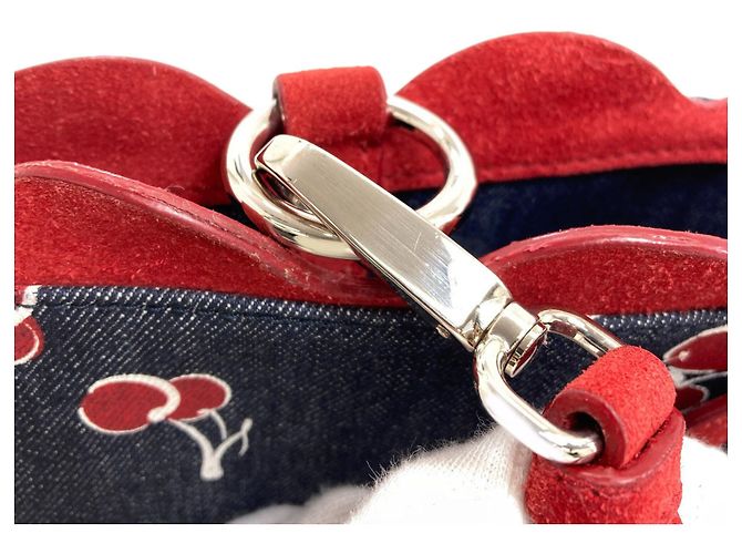 Borsa a tracolla 2-way Miu Miu con stampa di ciliegie Rosso Blu - vista 17