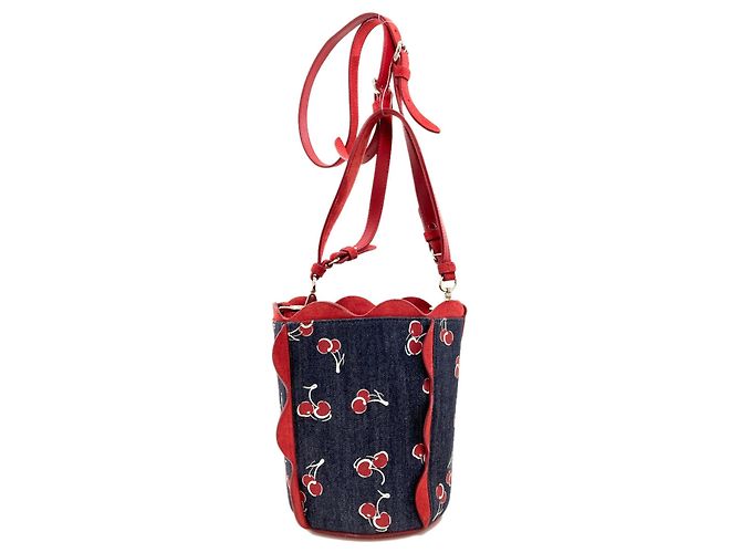 Borsa a tracolla 2-way Miu Miu con stampa di ciliegie Rosso Blu - vista 2