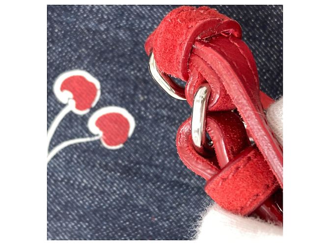 Borsa a tracolla 2-way Miu Miu con stampa di ciliegie Rosso Blu - vista 20