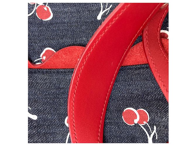 Borsa a tracolla 2-way Miu Miu con stampa di ciliegie Rosso Blu - vista 21