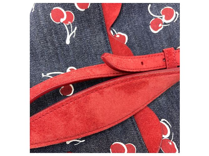 Borsa a tracolla 2-way Miu Miu con stampa di ciliegie Rosso Blu - vista 23