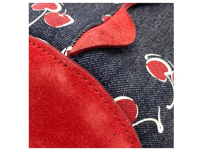 Borsa a tracolla 2-way Miu Miu con stampa di ciliegie Rosso Blu - vista 25