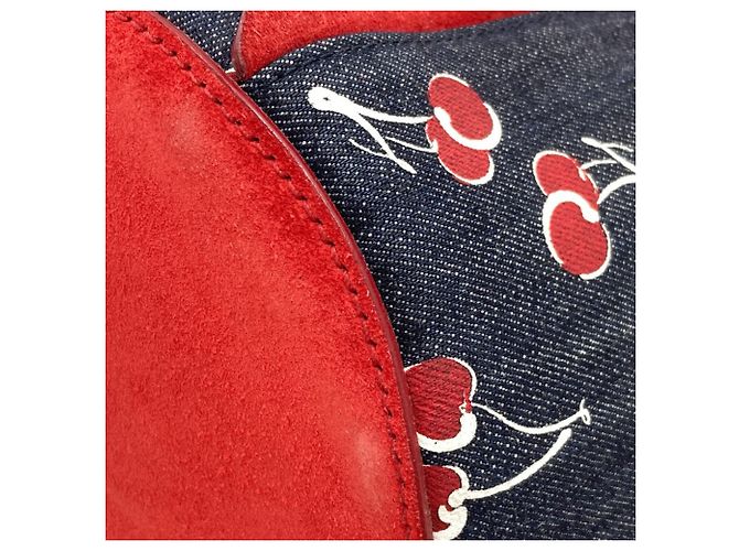 Borsa a tracolla 2-way Miu Miu con stampa di ciliegie Rosso Blu - vista 27