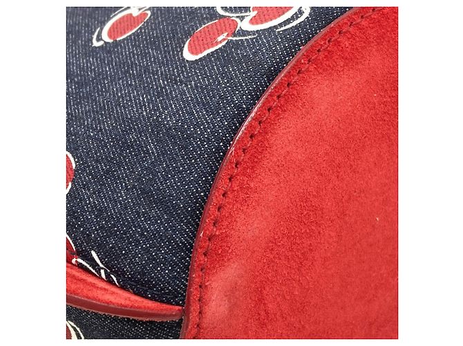 Borsa a tracolla 2-way Miu Miu con stampa di ciliegie Rosso Blu - vista 28