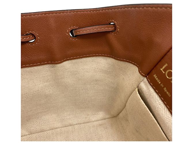 Loewe Hammock 2-Way Handtasche Braun Weiß - Ansicht 10