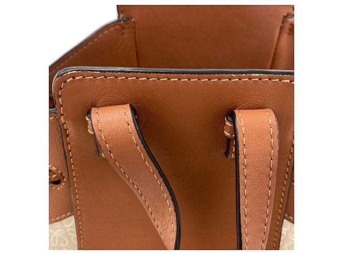 Loewe Hammock 2-Way Handtasche Braun Weiß - Ansicht 22