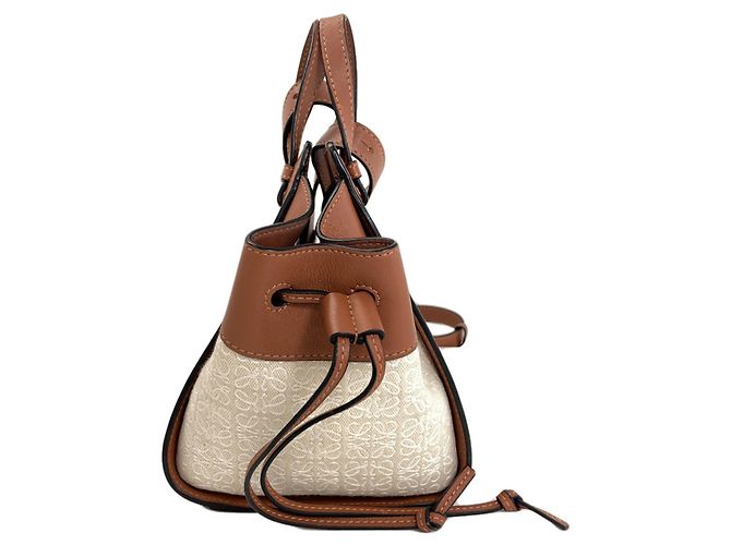 Loewe Hammock 2-Way Handtasche Braun Weiß - Ansicht 3