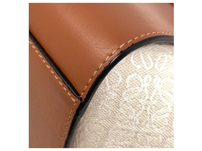 Loewe Hammock 2-Way Handtasche Braun Weiß - Ansicht 30