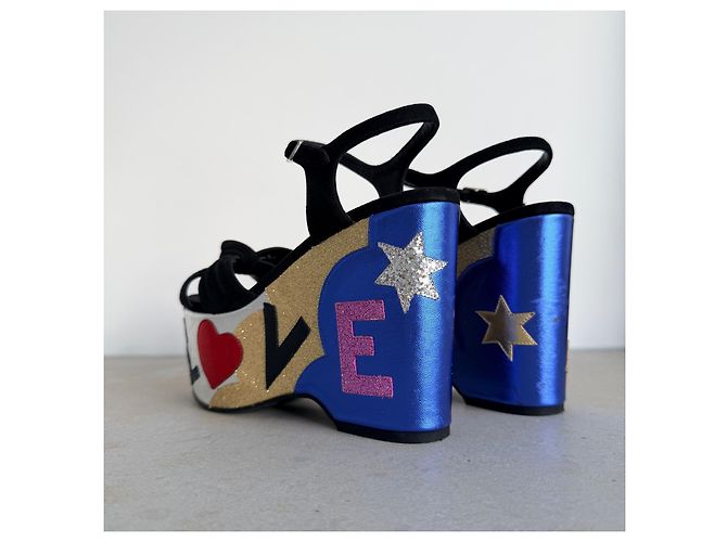 Saint Laurent Candy Love Sandali Platform Multicolore - vista 6