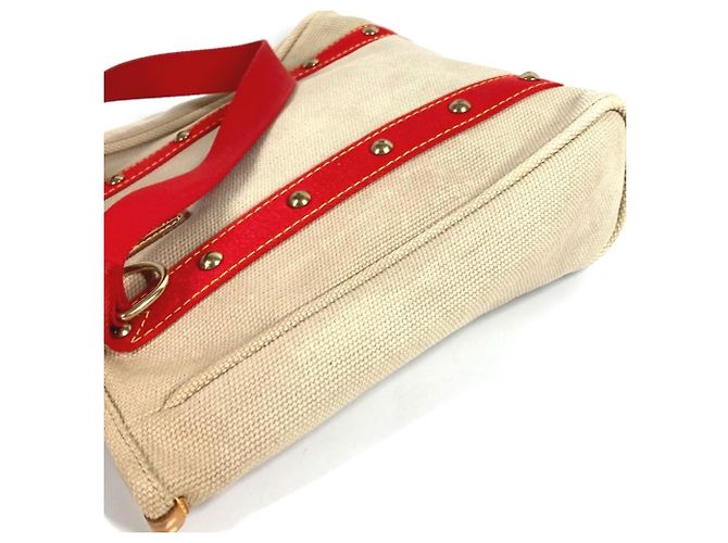 Borsa Tote Louis Vuitton Antigua Cabas MM Rosso Beige - vista 10