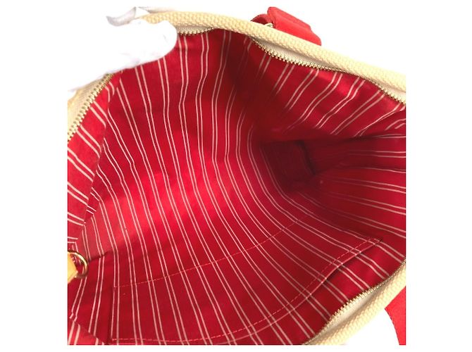 Borsa Tote Louis Vuitton Antigua Cabas MM Rosso Beige - vista 12