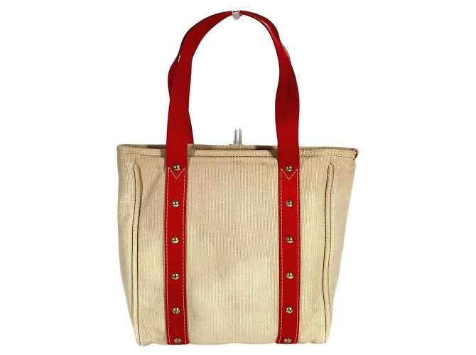 Borsa Tote Louis Vuitton Antigua Cabas MM Rosso Beige - vista 2