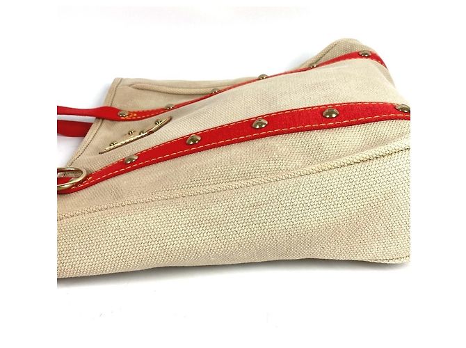 Borsa Tote Louis Vuitton Antigua Cabas MM Rosso Beige - vista 3