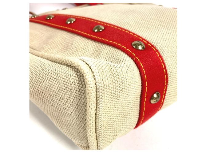 Borsa Tote Louis Vuitton Antigua Cabas MM Rosso Beige - vista 4