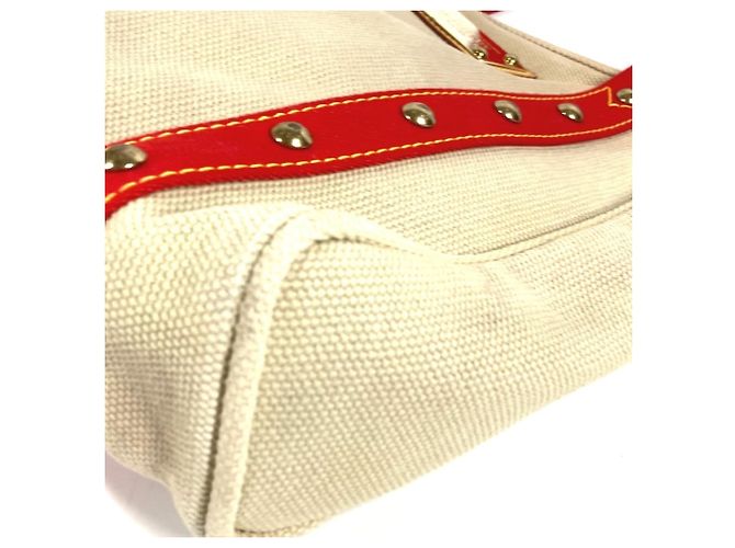 Borsa Tote Louis Vuitton Antigua Cabas MM Rosso Beige - vista 6