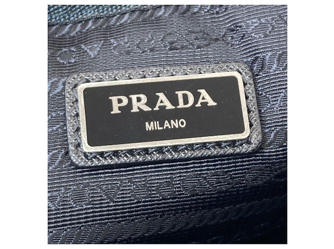 Borsa a tracolla in nylon nero con logo Prada - vista 6