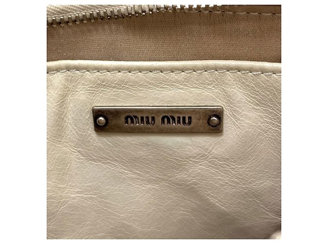 Borsa a tracolla in pelle di vitello matelassé Miu Miu Bianco - vista 6