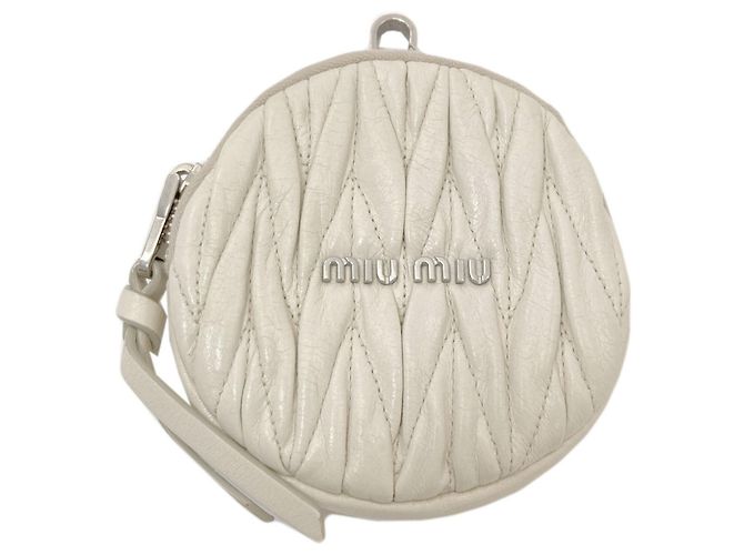 Borsa a tracolla in pelle di vitello matelassé Miu Miu Bianco - vista 8