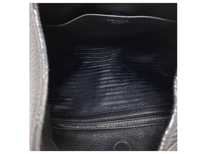 Borsa a tracolla Hobo in pelle di vitello Prada Nero - vista 5