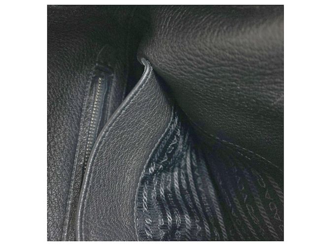 Borsa a tracolla Hobo in pelle di vitello Prada Nero - vista 9