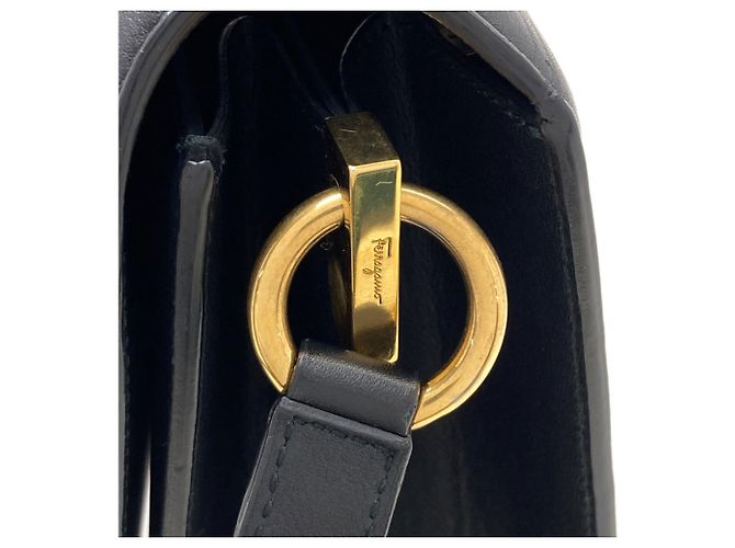 Borsa a tracolla lunga Salvatore Ferragamo Gancini Hardware Nero - vista 19