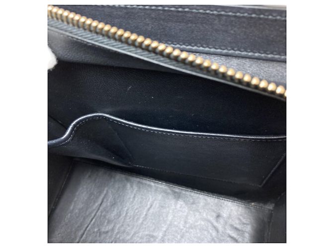 Céline Celine Luggage Micro Handbag Schwarz Weiß Orange - Ansicht 13