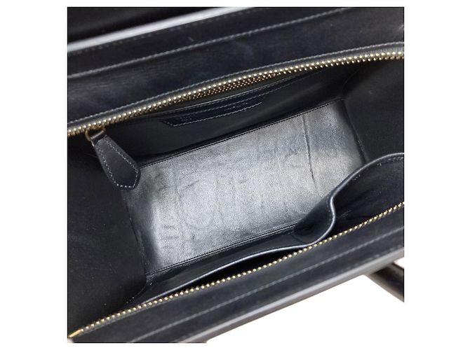 Céline Celine Luggage Micro Handbag Schwarz Weiß Orange - Ansicht 5