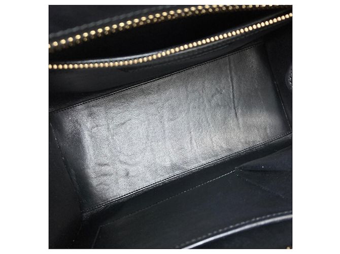 Céline Celine Luggage Micro Handbag Schwarz Weiß Orange - Ansicht 9
