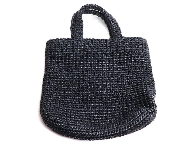 Borsa Tote in Crochet Nera Piccola Prada Nero - vista 2