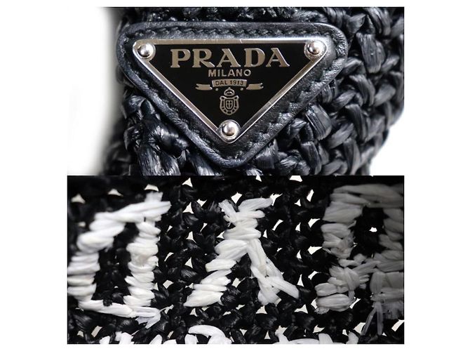 Borsa Tote in Crochet Nera Piccola Prada Nero - vista 6