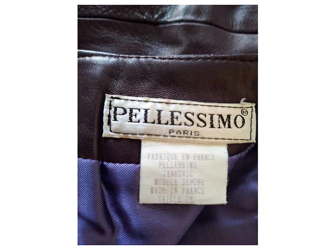 Completo in Pelle Viola Pellessimo Paris Giacca e Gonna Prugna - vista 7