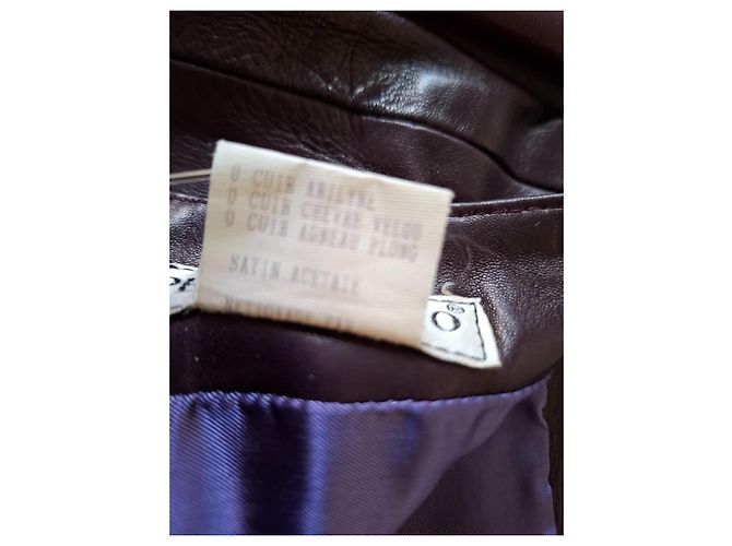 Completo in Pelle Viola Pellessimo Paris Giacca e Gonna Prugna - vista 8