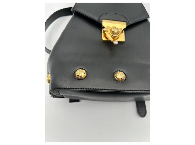 Salvatore Ferragamo Gancini Leder-Rucksack - Schwarz - Ansicht 4