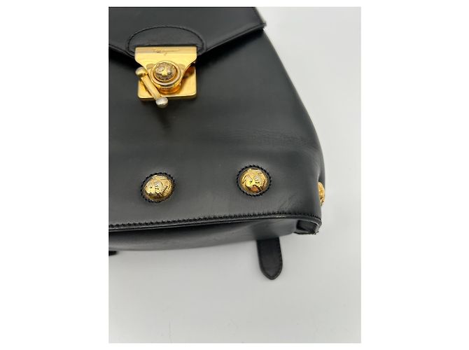 Salvatore Ferragamo Gancini Leder-Rucksack - Schwarz - Ansicht 5