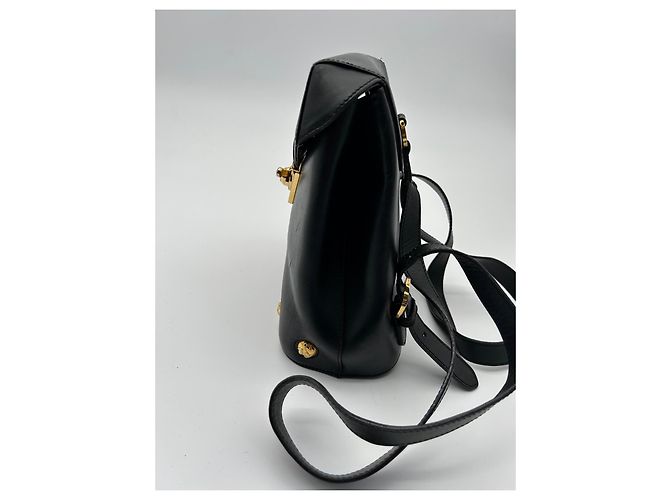 Salvatore Ferragamo Gancini Leder-Rucksack - Schwarz - Ansicht 8
