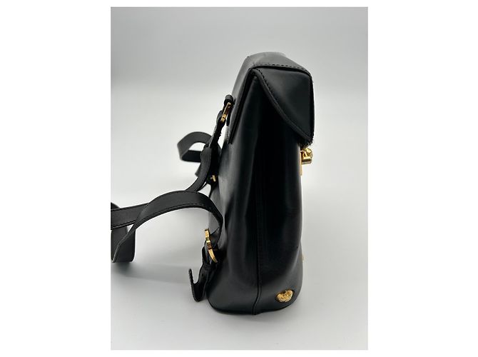 Salvatore Ferragamo Gancini Leder-Rucksack - Schwarz - Ansicht 9