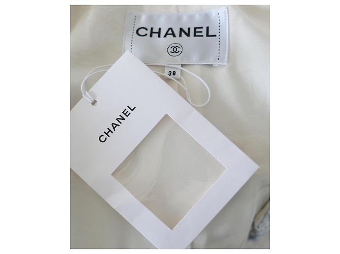Chanel Irisierende Baumwoll-Tweed-Jacke Spring 2018 Weiß - Ansicht 10